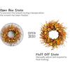TEMPUS 22inch Thanksgiving Daisy Grain Wreath Autumn Harvest Wreath Eucalputs Leaves with Berries Wreath Fall Decor Front Door Indoor or Outdoor Wall