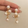 Vintage Pearl Stud Earrings Women Gold-Tone Copper Post Elegant Retro Minimalist Jewelry Winter 2025 Collection