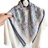 70cm Fashionable Versatile Paisley Silk Cotton Square Scarf for Women - High-End Feel, Perfect for Travel Photography and Neck Protection