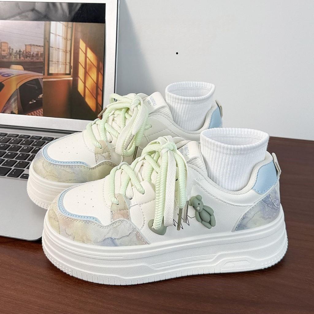 Little White Shoes Women's 2025 New Korean Version of Versatile Student Casual Shoes High Value Design Vibe Thick Baseplate Shoes
