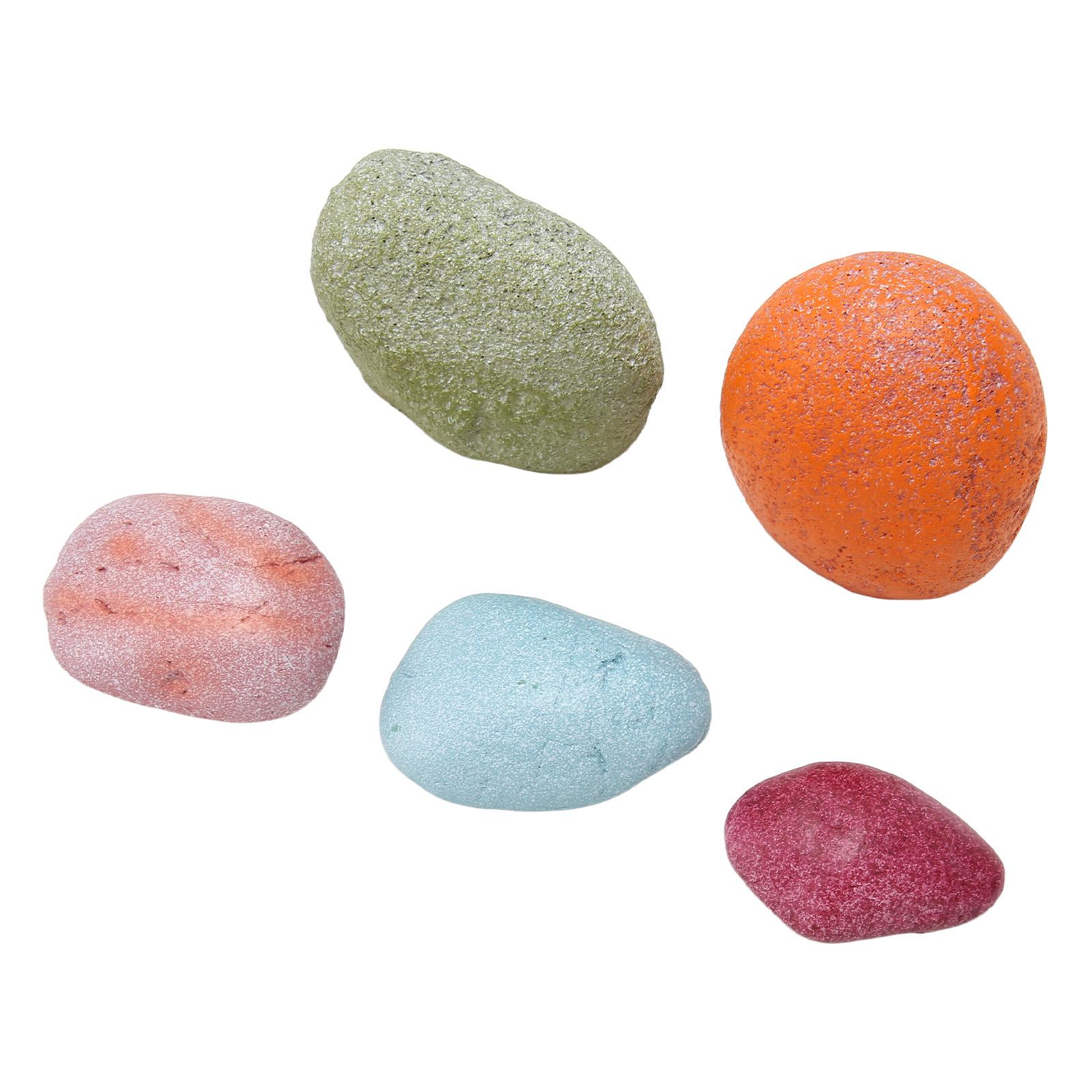 

5pcs Fish Tank Decorative Colored Stones Innovative Landscaping Natural Colored River Rocks for