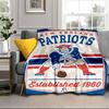 Patriots Team Spirit Portable Blanket/Soft Blanket Bedding Blanket Suitable for Travel Camping Living Rooms Offices Sofas Fan Gifts
