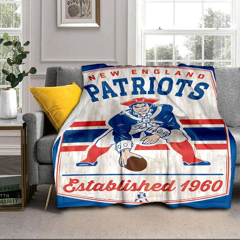 Patriots Team Spirit Portable Blanket/Soft Blanket Bedding Blanket Suitable for Travel Camping Living Rooms Offices Sofas Fan Gifts