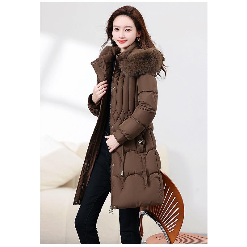 

Женская новая модная куртка с меховым воротником, капюшоном, теплая, пушистая, утолщенная, свободного кроя, из высококачественной ткани, для отдыха, улицы, путешествий, спорта, хлопковая куртка XXL темно-коричневого