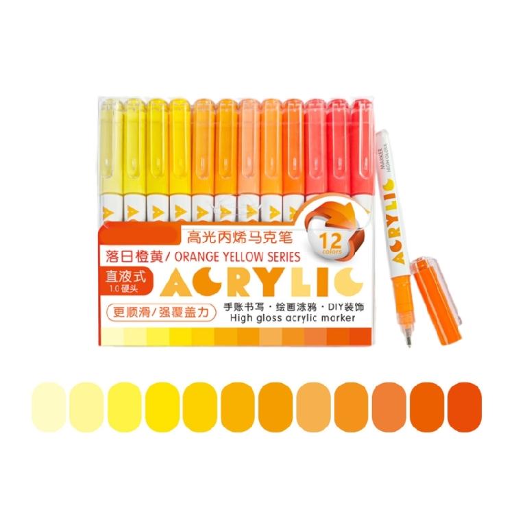 12Pack Glowing in the Dark Acrylic Paint Markers Pen Non Skip Ink Flow for Crafts and Decorations