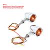 Motorcycle Dual Flashing Light Amber Red Running Turn Signal Brake Lamp Chrome Shell Yellow Lens