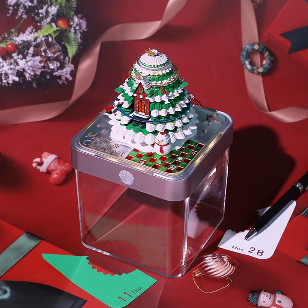 3D-Kalender 2026 mit Lichtern Schreibtisch-Zeitmesser Kalender 2026 Abreiß-3D-Papierkunst Notizbuch für Weihnachten Geburtstag Jahrestage