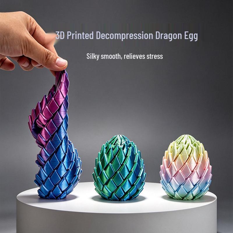 Transformable 3D Printed Dragon Egg: Rotating Telescopic Decompression Ball Toy for Kids and Adults