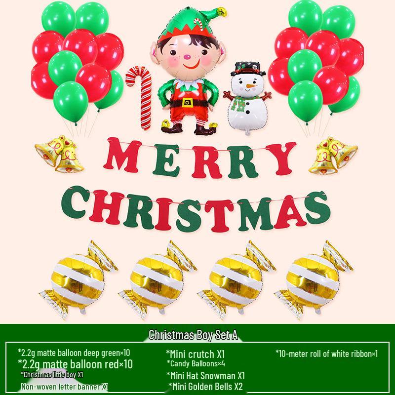 Christmas & New Year Cartoon Foil Balloon Decoration Set