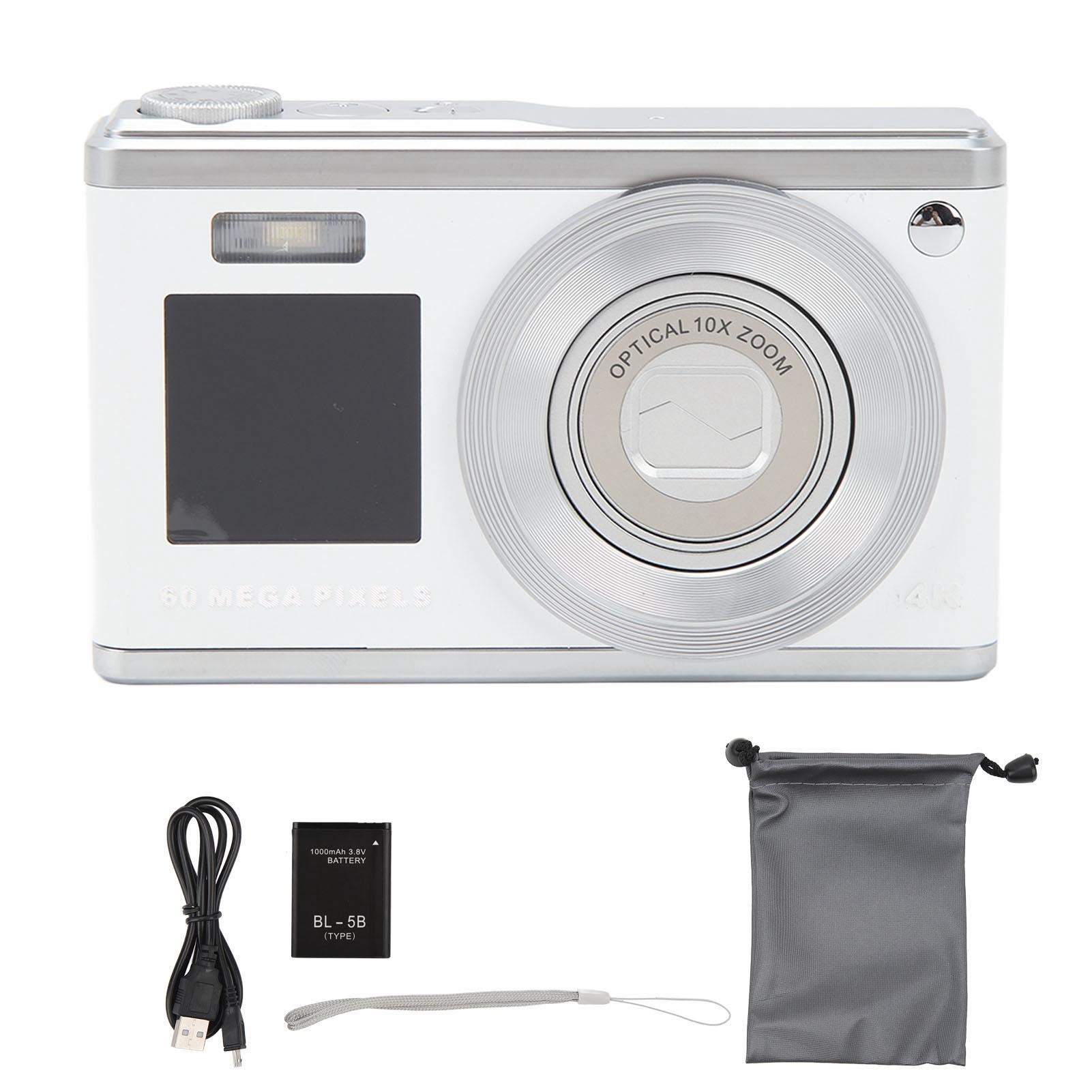 

Digital Camera 2.88in IPS Screen Anti Shake 10X Optical Zoom 1000mAh Auto Focus Vlogging Camera білий