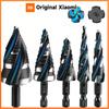 Step Drill Bit Set, 5PCS Four Spiral Flute Step Bits for Metal, 50 Sizes Titanium-Coated HSS Drill Bits with 1/4" Hex Shank