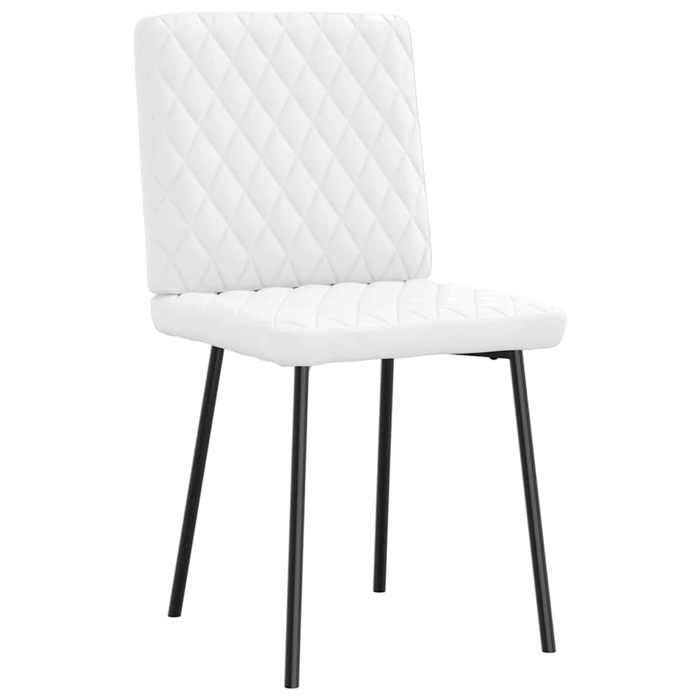 VidaXL Chaises à manger lot de 2 blanc similicuir, chaise, chaise de salon, chaise d'appoint, chaise de cuisine, siège à 4101119