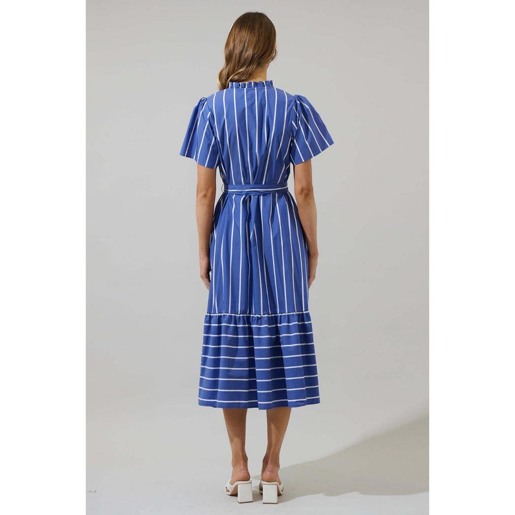 Summer New Vintage Irregular Striped Loose Knee-Length Dress
