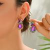 Bohemian Elegant Pineapple Earrings - Teardrop Artificial Crystal Drops In Red, Blue, Green, Purple, Party Unique Jewelry