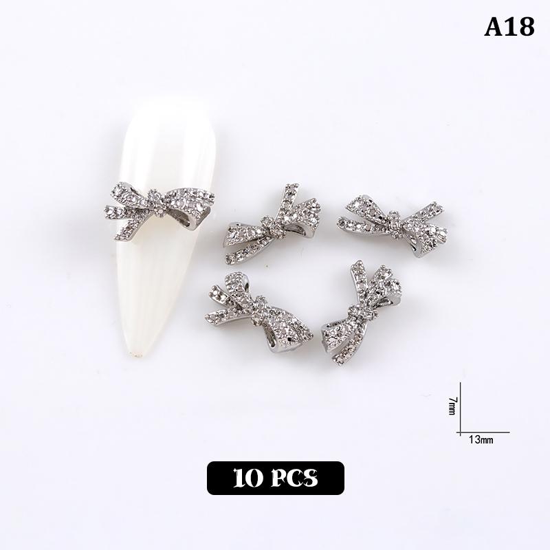 

10 шт. Золотые/Серебряные Дизайны Ювелирные Шармы для Нейл-Арта 3D Бабочки Формы Сплав Аксессуары для Ногтей