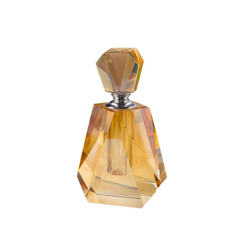 14-17ml Vintage Diamond Perfume Bottle Home Decoration Large Capacity Amber Crystal Glass Perfume Bottle Gift Tabletop Decor