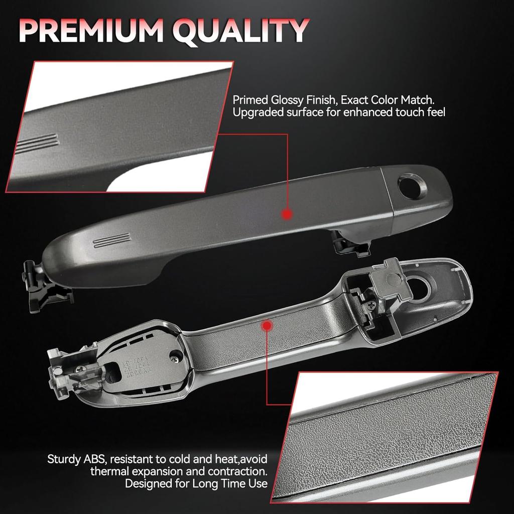 Exterior Door Handle for Toyota Camry 2012 2013 2014 2015 2016 2017 Front Left Driver Side Outside Door Handle Grey Replace# 69211-06090 69217-06370