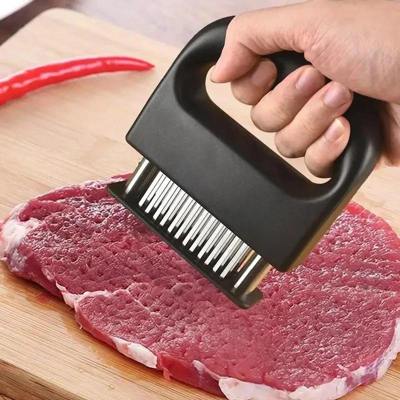 1ks zatahovací nerezová jehla změkčovač na maso Tenderizer 48 čepelí Kuchyňské vaření Steak Kladivo Pounder Nástroje Šlehač na maso