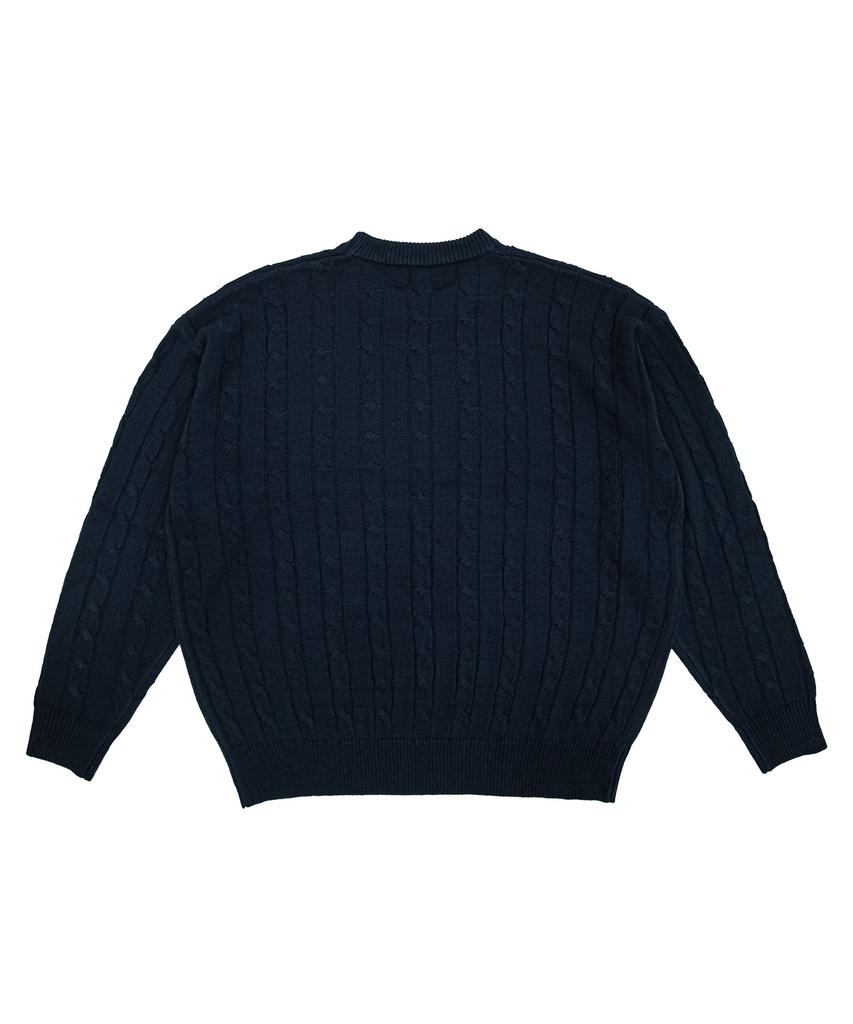 Nasyujeueol Usual Round Cable Knit [Navy]