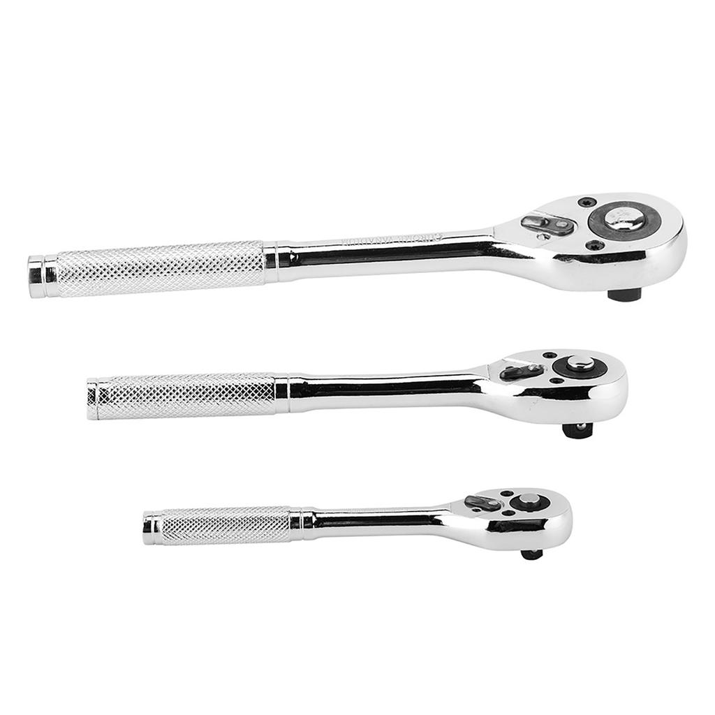 Car Quick Release Ratchet Wrench 45 Teeth Adjustable Chromed Sleeve Socket Spanner Square Head Professional Hand Tools