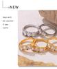 Elegant French Minimalist Gold-Plated Titanium Ring Set with Cubic Zirconia