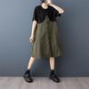 Korte mouw Plus size vintage Patchwork nieuw in jurken voor vrouwen casual los Midi zomerjurk