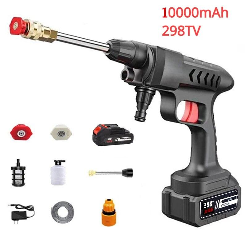 Toolbox Not Included 20000/30000mAh Car Wash High Pressure Washer Water Gun 60Bar Car Accessory Cleaner for Auto Home Garden Cleaning Washing Machine