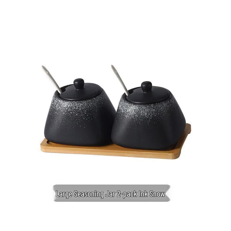 Japanese Ceramic Spice Jar Set with Tray
