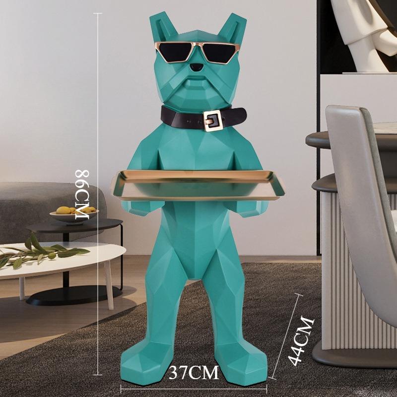 Creative Dog Figurines Luxury Modern Funny Figurines with Storage Tray Art Aesthetic Interior Ornaments Home Room Decoration