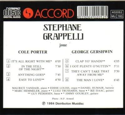 CD STEPHANE GRAPPELLI - Joue George Gershwin Et Col 402052 Non Japan Jazz Used