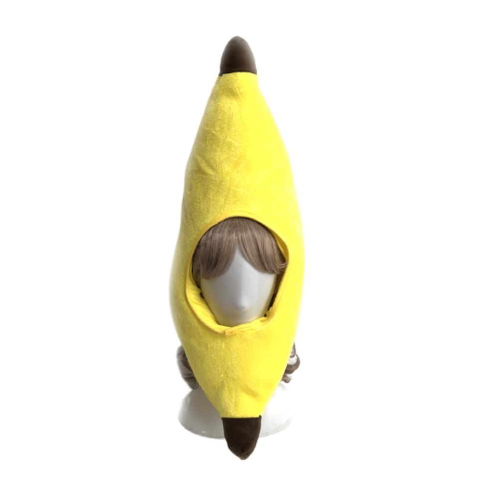 Cartoon Plush Fruits Hat Creative Banana Head Cover Halloween Headgear Role Playing жёлтый