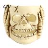 Outdoor Halloween Ornaments Skull Candle Holder Decor, Resin Gothic Table Ornament, Spooky Shelf Hanging Decor for Party Home, Trick or Treat Festive