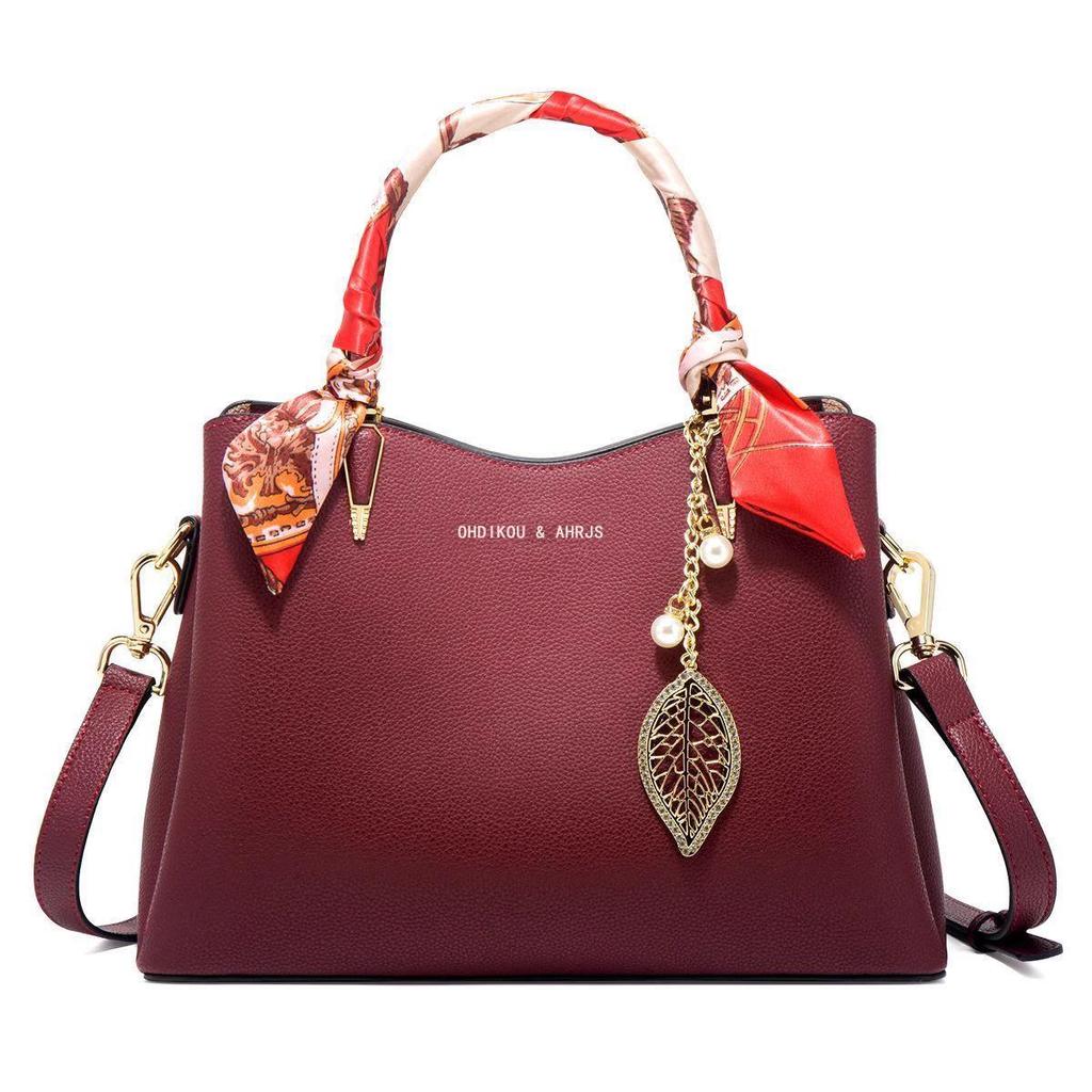 Women's Elegant Red Wedding Handbag - Premium Leather Mother-in-Law Bag