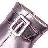 Metallic Red Gold Platform Ankle Boots Women High Chunky Heels Silver Pink Party Dress Lady Winter Plush Punk Buckle Short Boots