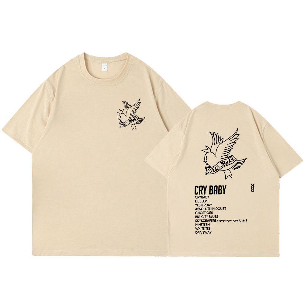 Rapper Lil Peep CryBaby Music Album T Shirt Unisex Women Fashion Hip Hop Short Sleeve Tshirt High Quality Oversized Cotton Tshirt