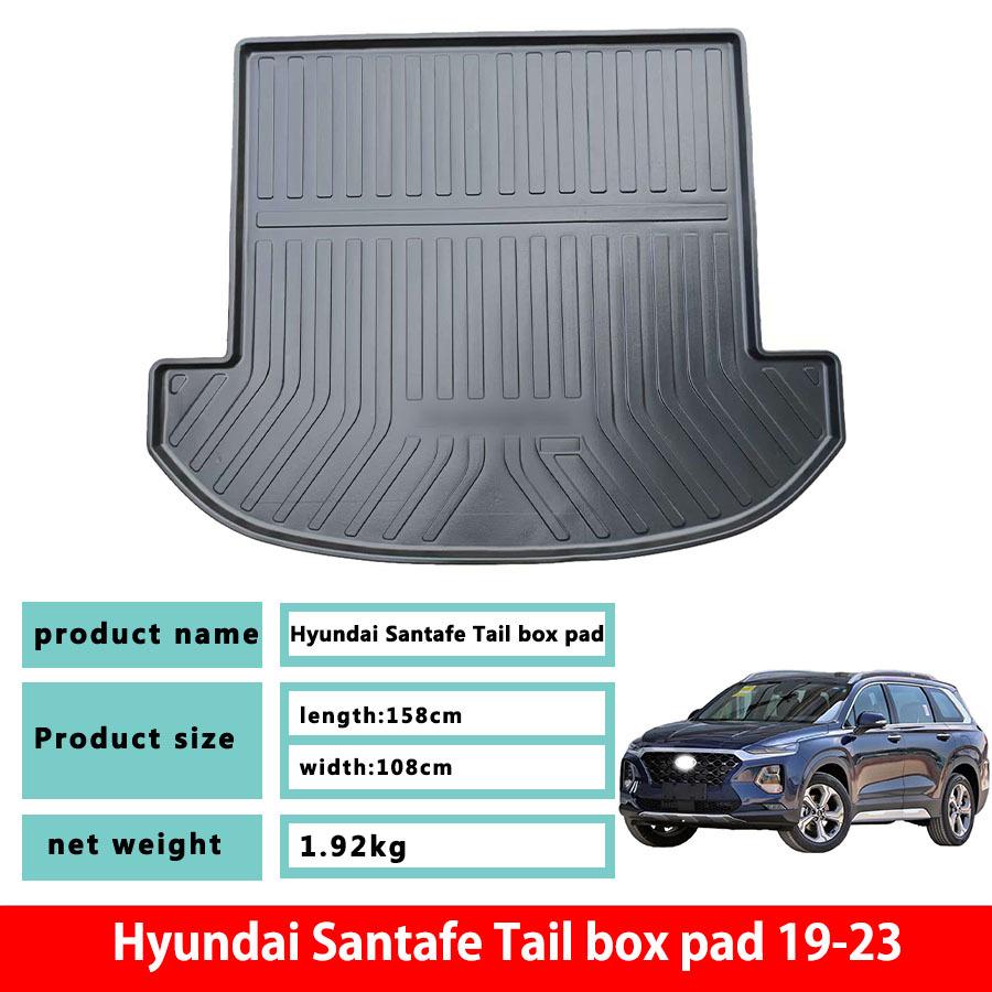 Durable, eco-friendly TPE trunk mat for 2019-2023 Hyundai Santa Fe: waterproof and easy-to-clean.