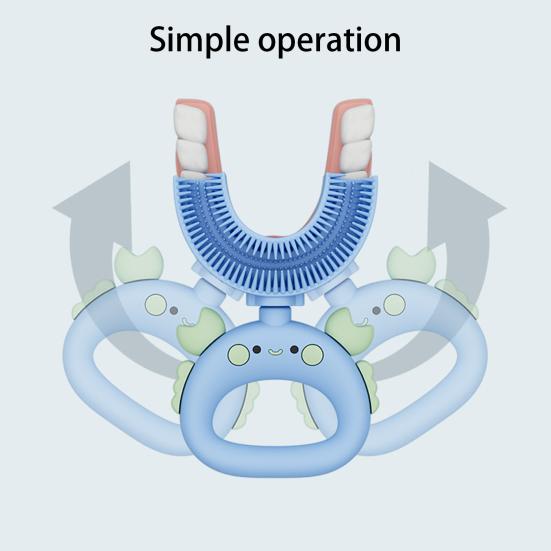 U-shaped Toothbrush Manual Easy To Use Cute Shape Soft Bristle Adorable Clean Silicone U-shaped Children Toothbrush for Child
