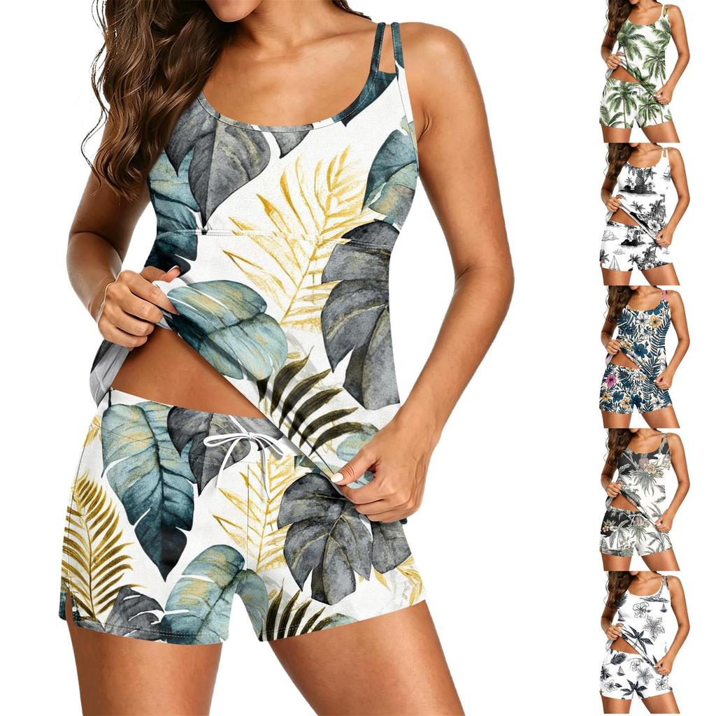 Women's Printed Split Swimsuit Sport Swimsuit Two-Piece Set