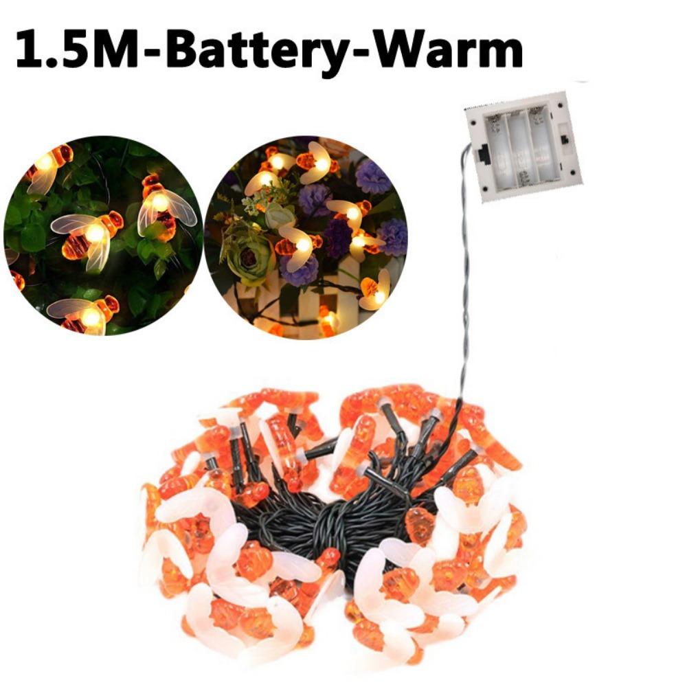 

Садовые светильники на солнечных батареях, гирлянды Honey Bee Fairy, водонепроницаемое уличное освещение для цветочной изгороди, газона, 7 м, 8 режимов Battery-1.5M 10LED