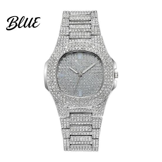 Sparkling Rhinestone Watch Quartz with Full Diamond Bezel And Dial