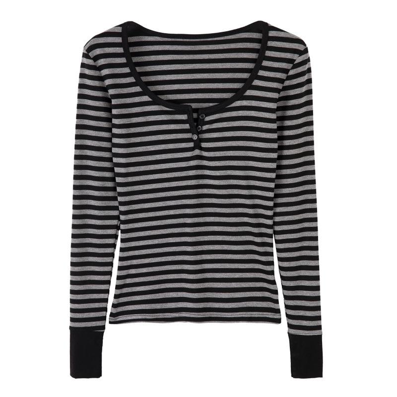 Women's Spicy Girl Slim Fit Striped Long Sleeve Top - New 2026 Style