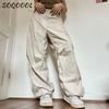 Y2K Cargo Pants Dámské Tepláky s nízkým pasem Tepláky se stahovací šňůrkou Vintage Baggy Široké kalhoty Velké Padákové kalhoty Jogger
