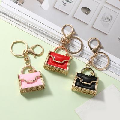 Keychain Pendant Enamel Mini Handbag Design Key Chain with Anti-Oxidation Lobster Clasp Decorative Backpacks Accessory