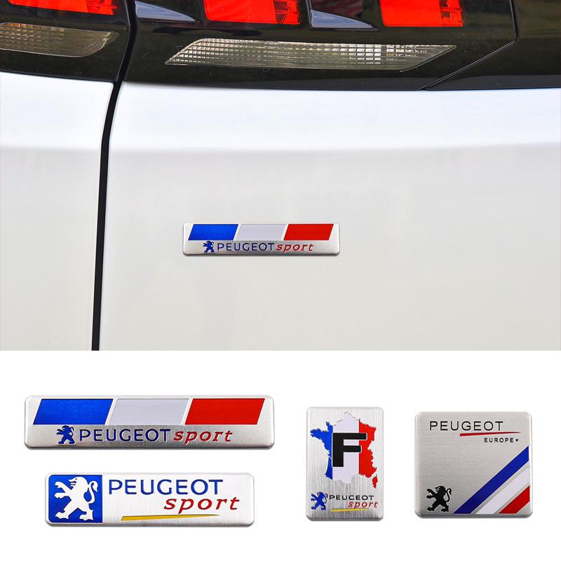 Naklejki z emblematami na tył do Peugeot 408, 508, 5008, 408X - Metalowa i aluminiowa dekoracja samochodu