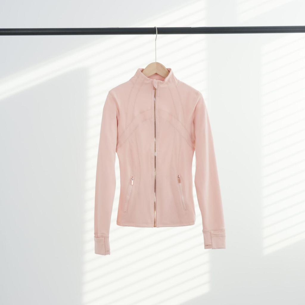 Giacca Sportiva da Donna Slim Fit con Zip Dorata - Collo Alto, Manica Lunga, Alta Elasticità, Abbigliamento Fitness Yoga