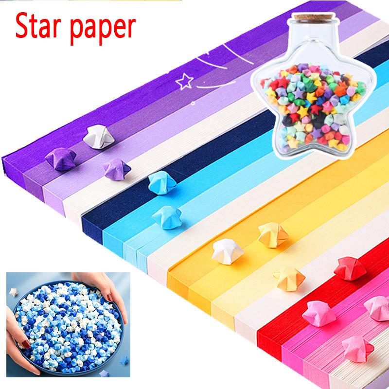 Lucky Star Paper Strips 540 PCS Origami Paper Strips for Making 3D Stars DIY Home Decor Birthday Gift Wedding Wish Filling Jar