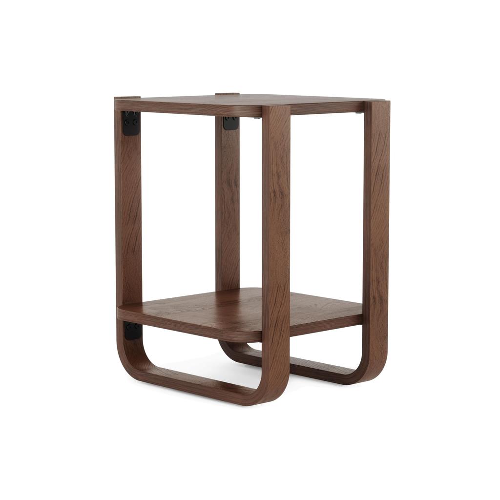 Umbra BELLWOOD Wooden Side Table in Aged 42cm Wide x 38cm Deep x 53cm High Two-Tier Walnut, (Product Code 21017426746)