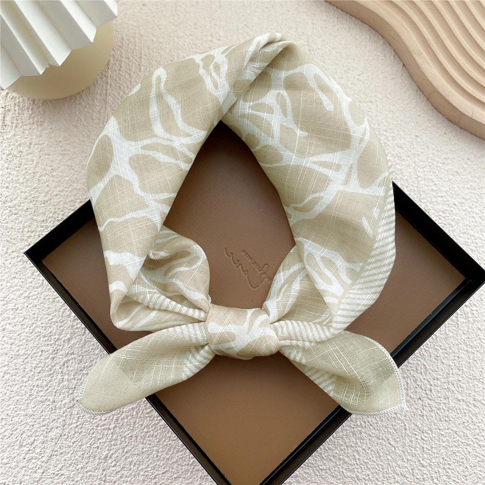 58 Bomull Lin Silke Firkantet Skjerf for Kvinner - Allsidig Mote Tilbehør for Vår, Sommer, Høst