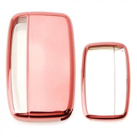 Chrom-Finish Roségold TPU Schlüsselanhängerhülle für 10-16 Land Rover Keyless Smart Key