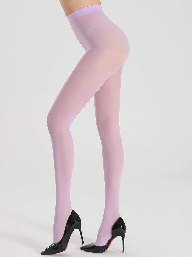 Ein Paar Damen Helllila Hochwertige Strumpfhosen Modische Strumpfhosen Sexy Leggings Super Stretch Strumpfhosen